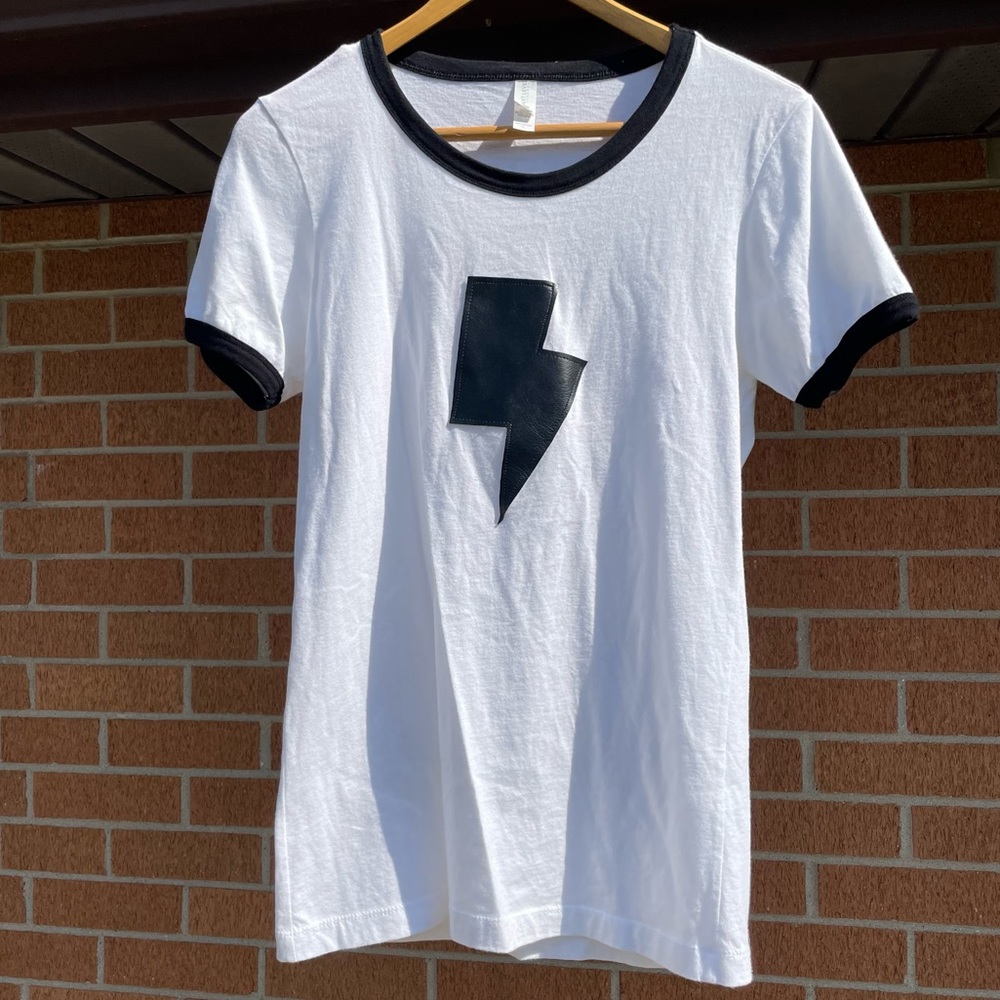 ⚡️NWOT alexis + bolt Lightning Bolt Patch Ringer Tee in Black & White⚡️